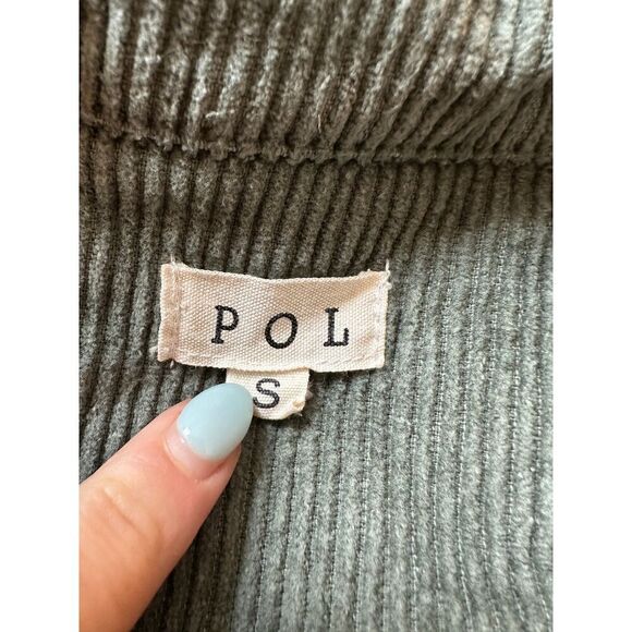 POL 100% Cotton Green Distressed Hem Jacket Size Small - Picture 3 of 4